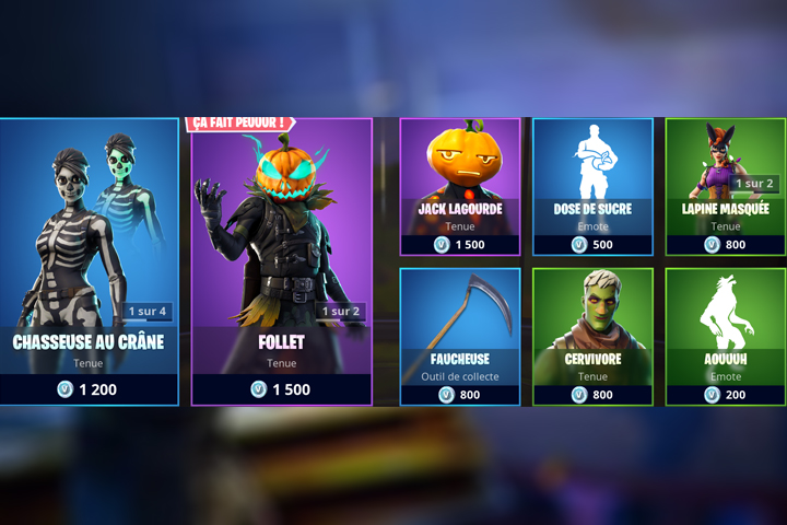 Boutique Fortnite 1 novembre